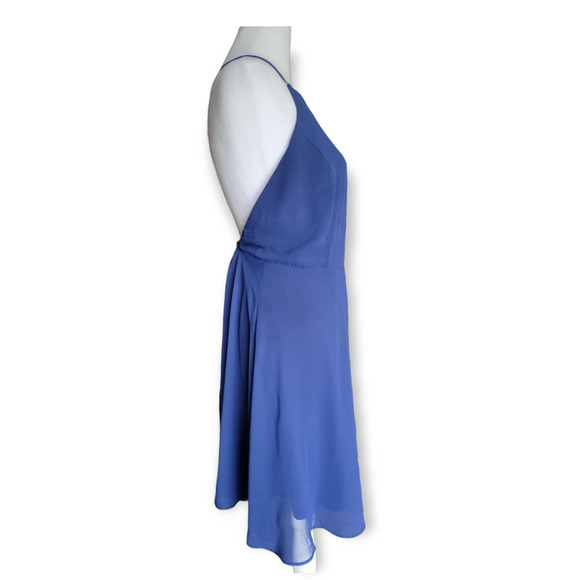 Lulu's Mini Letters Of Love Backless Chiffon Dress Size XL Navy Blue - Picture 8 of 16